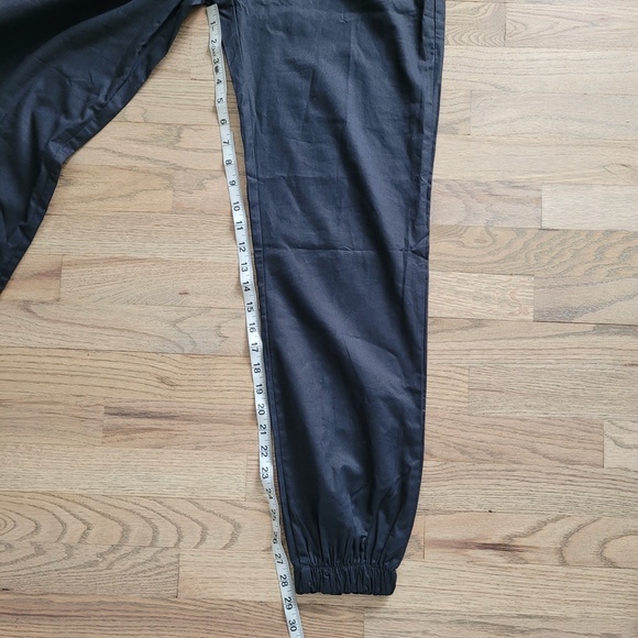 Y2K Black Track Pants Goth Punk Silver Zippers Elastic Waist High Ris Size Large - Picture 14 of 15